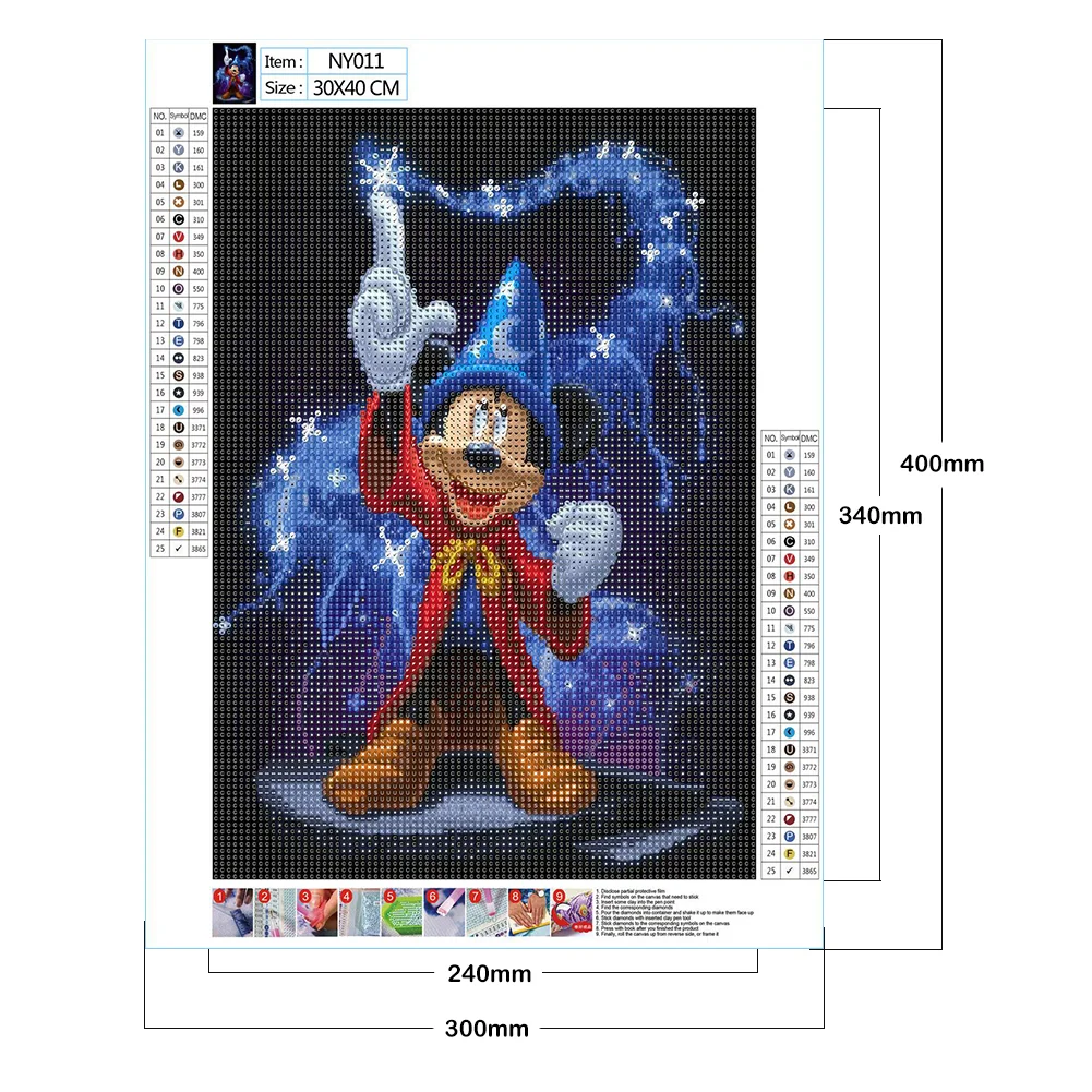 Full Round Diamond Painting 30*40cm - Magic Mickey