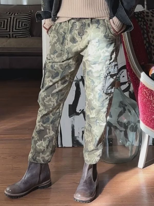 casual airy camouflage print women's bottoms