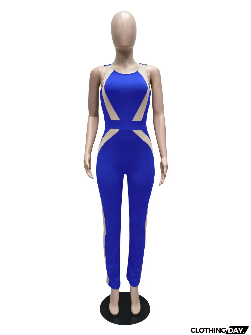 Fashion Patchwork Milk Silk Jumpsuit