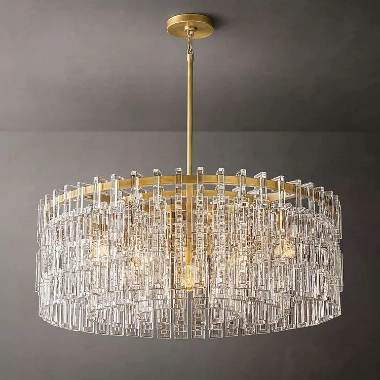 Marignan Multi-Tier Crystal Chain Round Chandelier 36" Vjlight