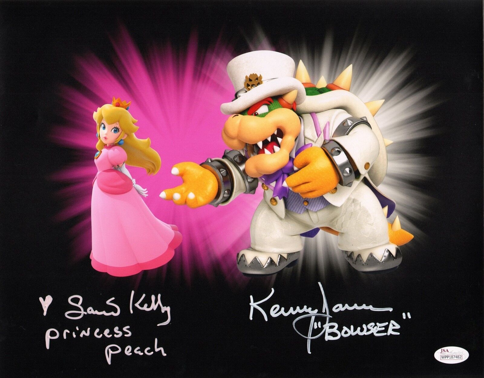 KENNY JAMES~SAMANTHA KELLY Hand-Signed Super Mario Odyssey 11x14 Photo Poster painting JSA COA F