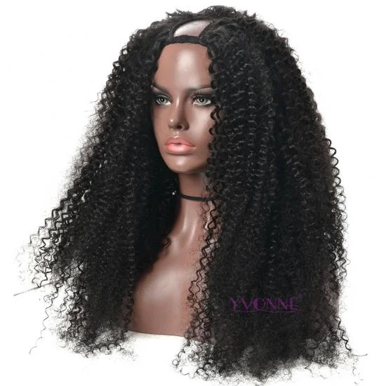  YVONNE Malaysian Curly U Part Wigs Human Hair For Women Brazilian Virgin Hair Wigs Natural Color All Length Available 