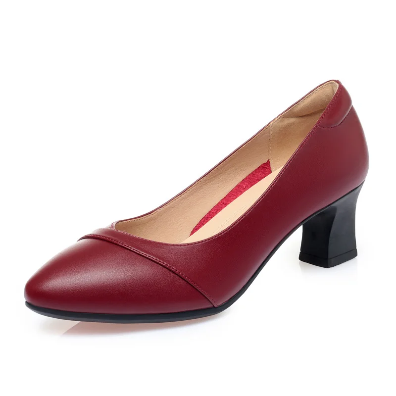 Breakj Breakj Sole Comfortable Flight Attendant Working Shoes Women's Black Professional Heel Mom Shoes Single-Mouthed Shoes Round Scalp Shoes