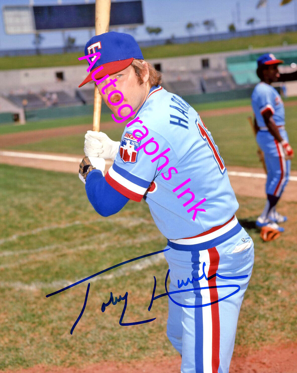 Toby Harrah autographed 8x10 Rangers Indians Yankees In Person Topps Vault #1