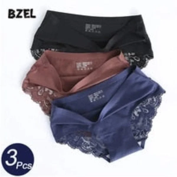 pornhint Pornhint BZEL 3Pcs/lot Seamless Women Hollow Out Panties Set Underwear Comfort Lace Briefs Low Rise Female Sport Panty Soft Lady Lingerie