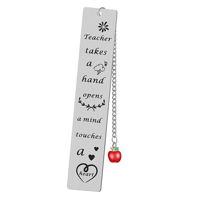 Fashion Creative Metal Stainless Steel Lettering Bookmark