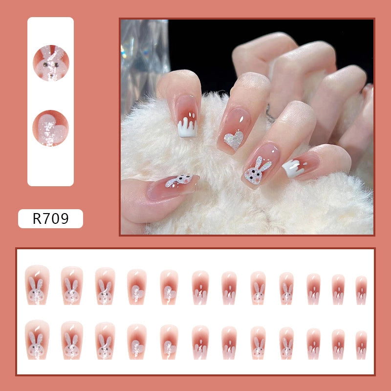 Simple And Cute Classic Style Autumn And Winter Wear Armor Cheap Hot Sale Nail Sticker Caramel Amber Finished Product Fake Nails