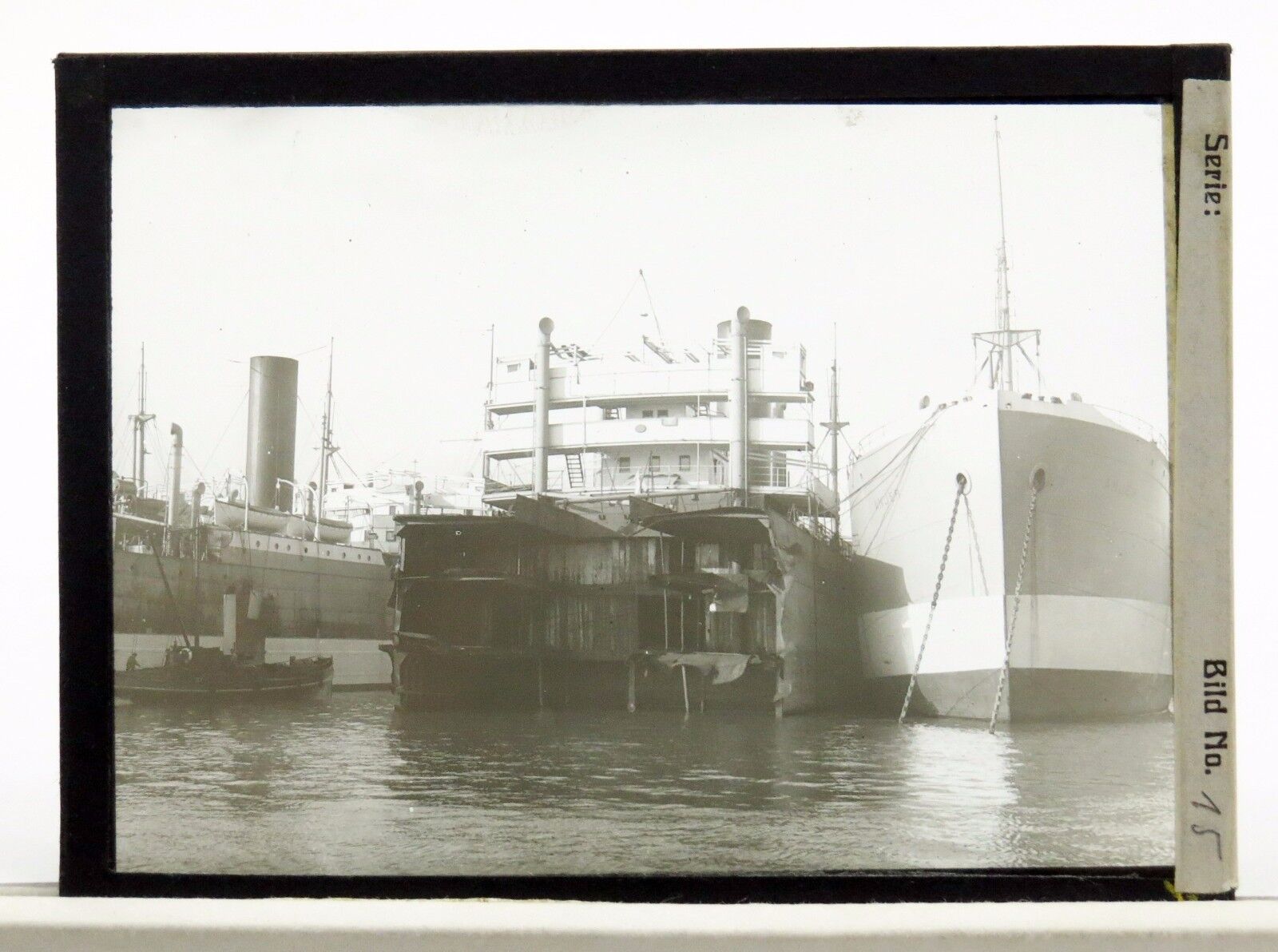 Glass Negative Ship Wrack - Glas Dia Foto - Schiff Wrack in Rotterdam (Lot-N-17