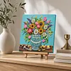 DIY Pre-Framed Flower Vase Button Art Canvas Kit