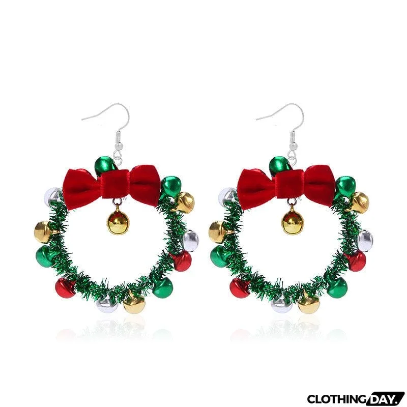 Christmas Tree Tassel Garland Bell Earrings Earrings