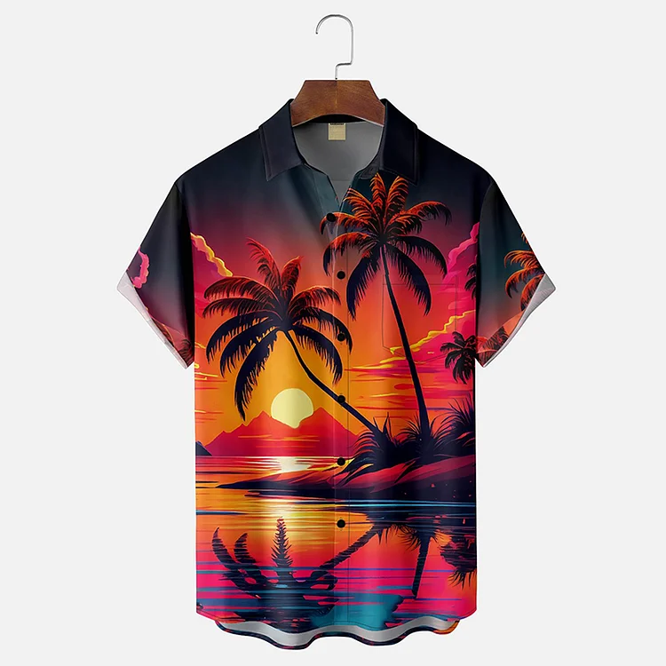 Simpfit Hawaii-Freizeithemd mit Kokosnussbaum-Motiv