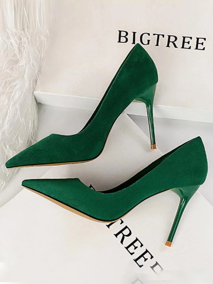 Fashion simple stiletto suede shallow pointy high-heeled sexy shoes