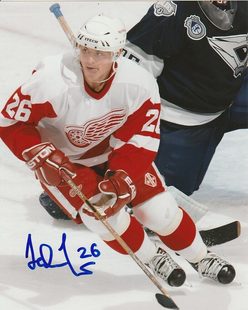 JIRI HUDLER SIGNED DETROIT RED WINGS 8x10 Photo Poster painting #2 Autograph