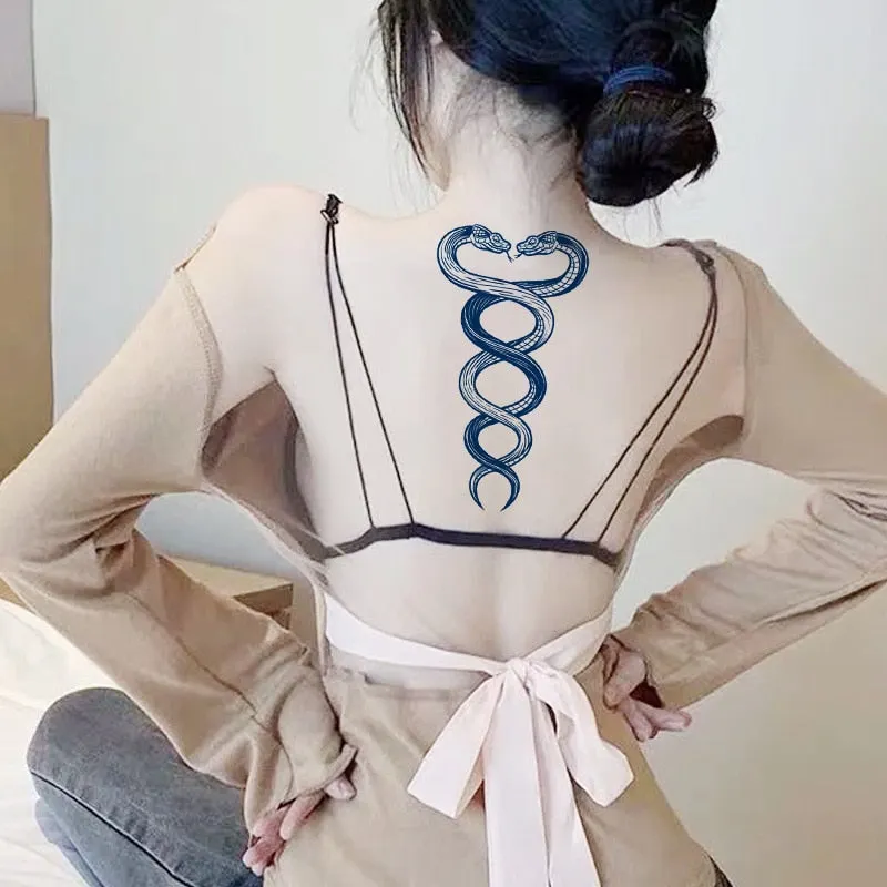 Juice Lasting Ink Tattoo Body Art Waterproof Temporary Sticker Snake Musical Note Women Totem Small Paw Rose Arm Fake Tattoos