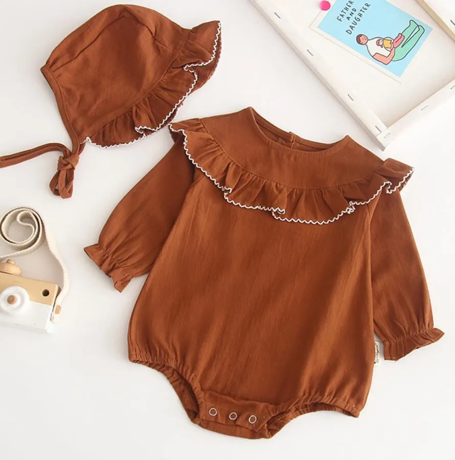 New 2021 Baby Girls Clothing Fashion Lapel Short Sleeves Rompers Summer Stars Printing Infant Clothes Baby Girls Rompers