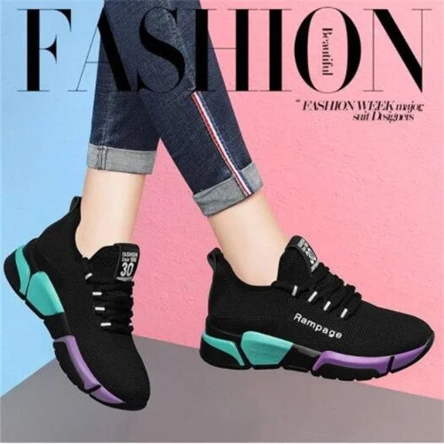 Women Platform Sneakers 2020 New Spring Fashion Women Casual Shoes Breathable Mesh Shoes Woman Black Sneakers Tenis Feminino