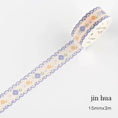 JIANWU 15mm*3m Cute Fresh Washi Paper Tape Kawaii Journal Collage Masking Decoration Material Gift Wrapping Tape Stationery