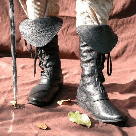 VCSHOES Lace Up Flat Round Toe Knee High Pirates Boots
