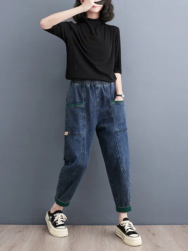 Women Half Sleeve V-neck Solid Color Dress