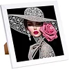 Lady Special Shape Partial Drill Dimond Art Paintings with Plastic Frame 17x17cm