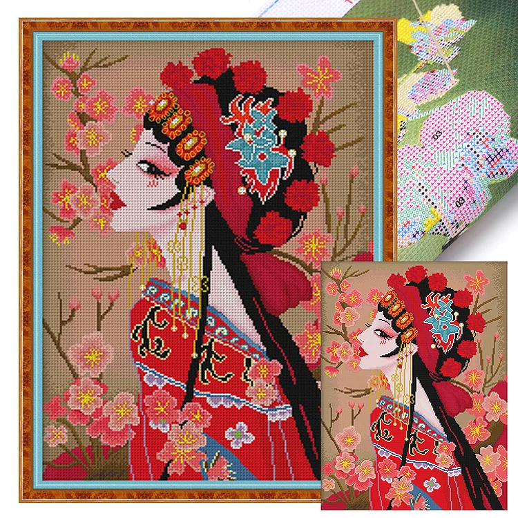Spring Brand  Chinese Peking Opera Hua Dan - Printed Cross Stitch 11CT