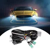 Dual High Low Beam Headlight Relay Wiring Harness H4 9003 Ceramic Socket Plugs