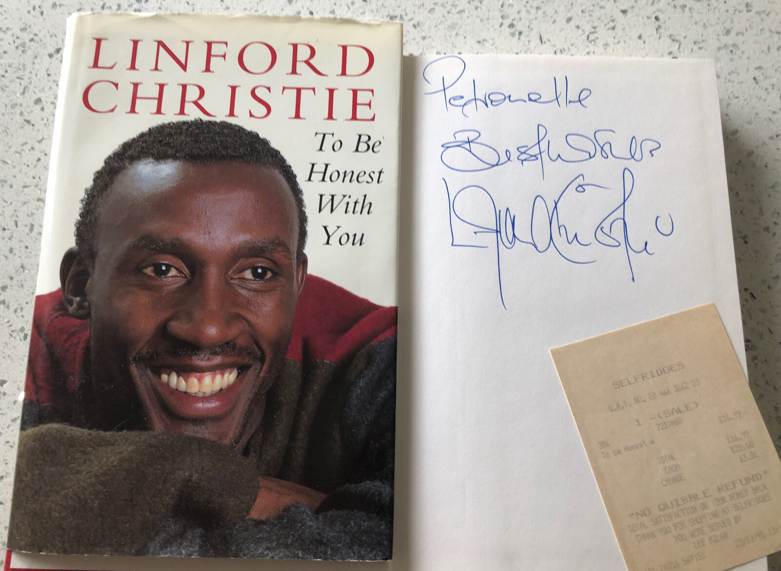 To be Honest with You, Linford Christie, Signed! H/B Used