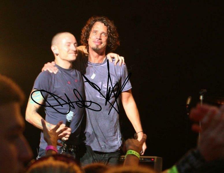 REPRINT - CHESTER BENNINGTON - CHRIS CORNELL Soundgarden Signed 8 x 10 Photo Poster painting RP