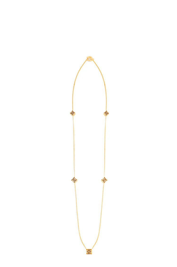 Silver Anagram Long Pendant Necklace