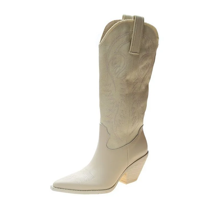 Women's Vintage Western Cowgirl Boots Knee High Riding Boots Radinnoo.com