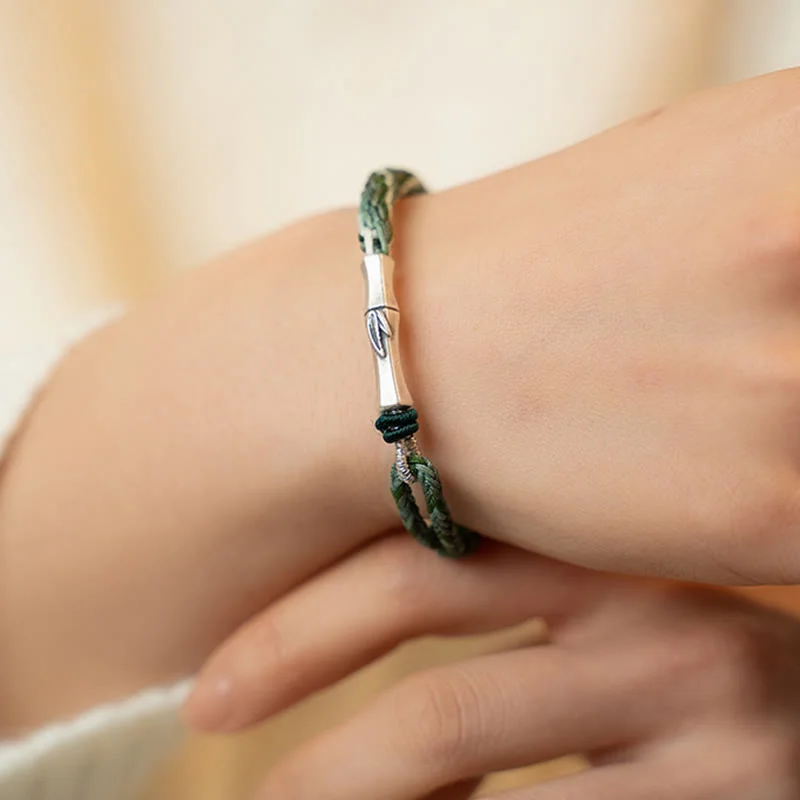 Bamboo Reincarnation Knot Luck Protection String Bracelet