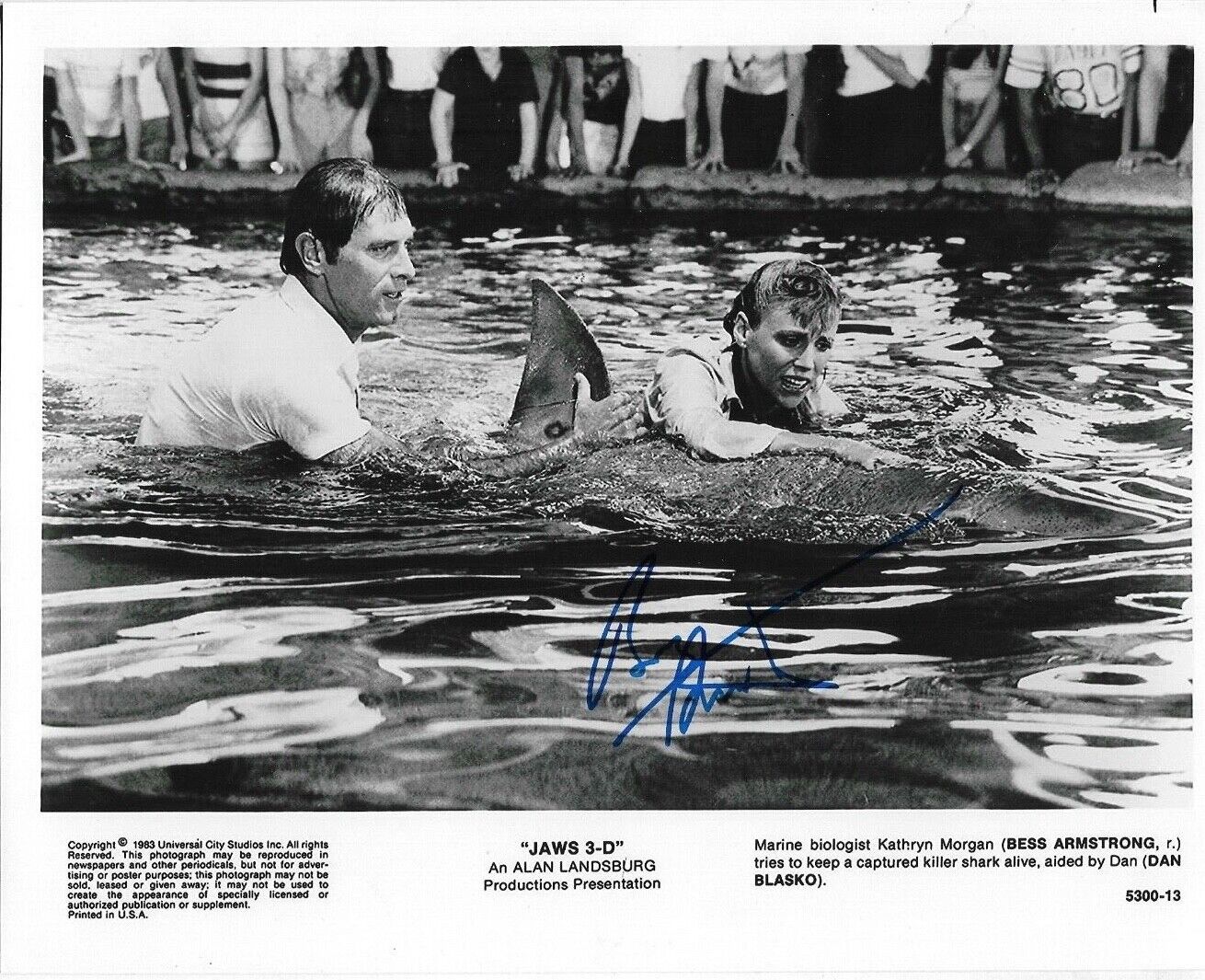 * BESS ARMSTRONG * signed 8x10 Photo Poster painting * JAWS 3-D * COA * 9