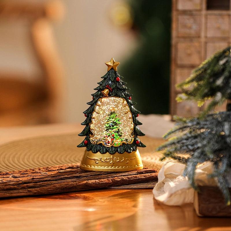 Christmas Cartoon Style Pastoral Christmas House Christmas Tree Santa Claus Plastic Daily Festival Ornaments