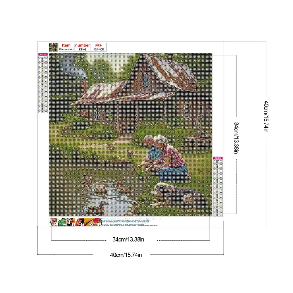 Diamond Painting - Full Round Drill - Old Couple(Canvas|40*40cm)