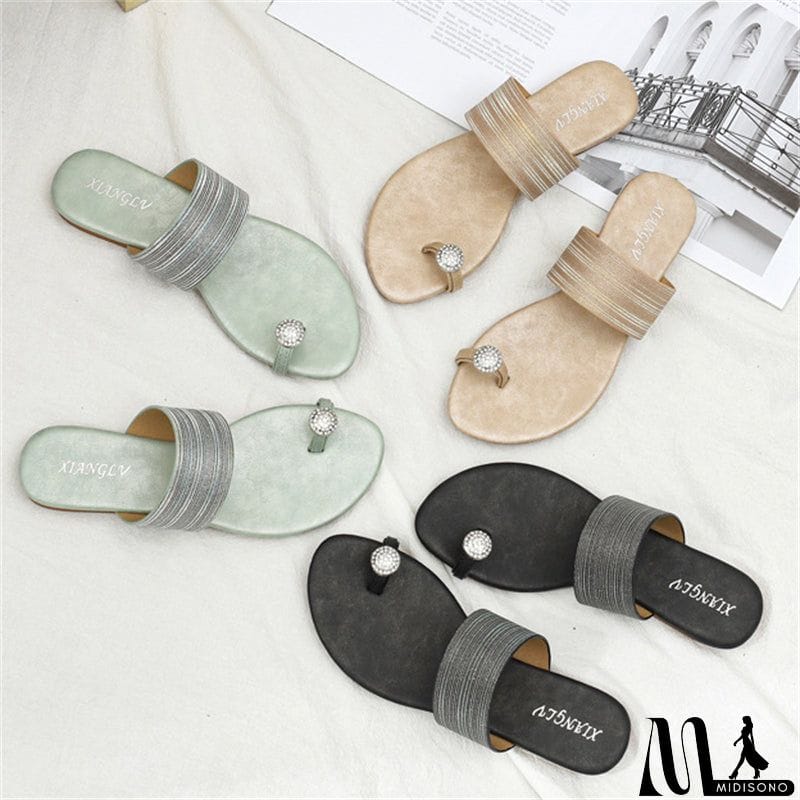 MidiSono - Female Cozy Large Size Outside Wear Flat Slipper