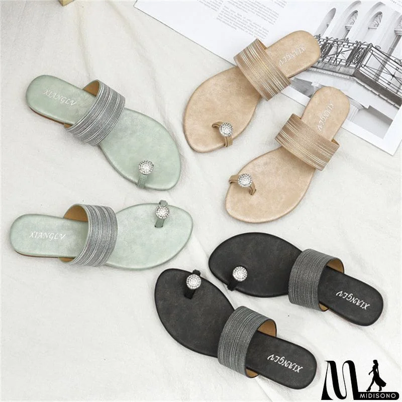 MidiSono - Female Cozy Large Size Outside Wear Flat Slipper