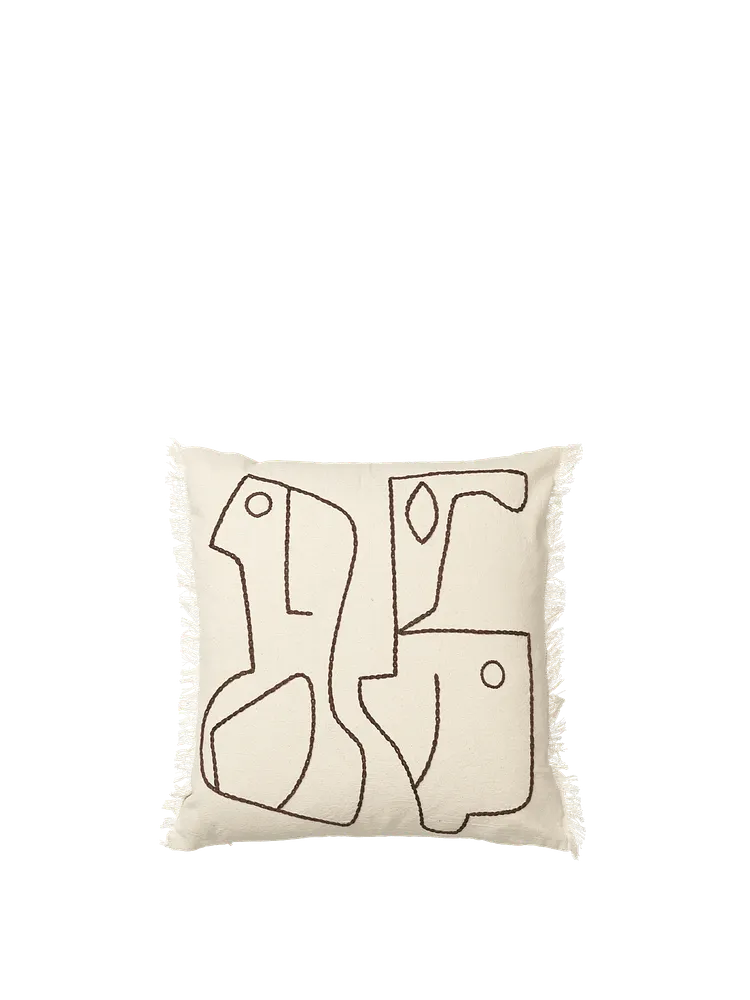 Figure Cushion - Off-white/Coffee