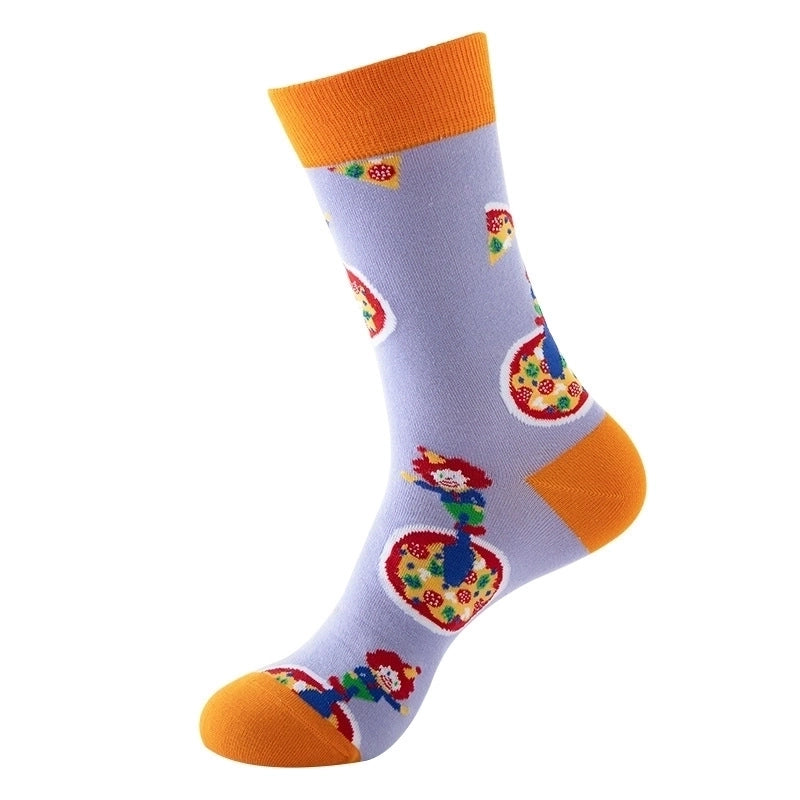 Unisex Casual Fruit Hamburger Poached Egg Cotton Spandex Polyester Ankle Socks A Pair