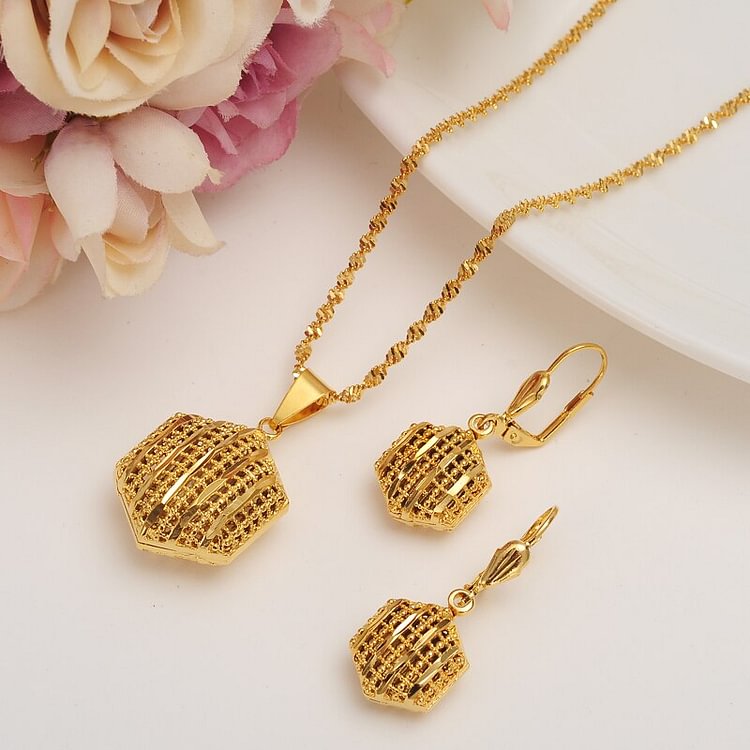24k Ethiopian/Algeria Jewelry Set  Party African girl diy charms gift