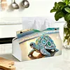 Beach Rhinestone Turtle DIY Diamond Painting PU Tissue Holder Box