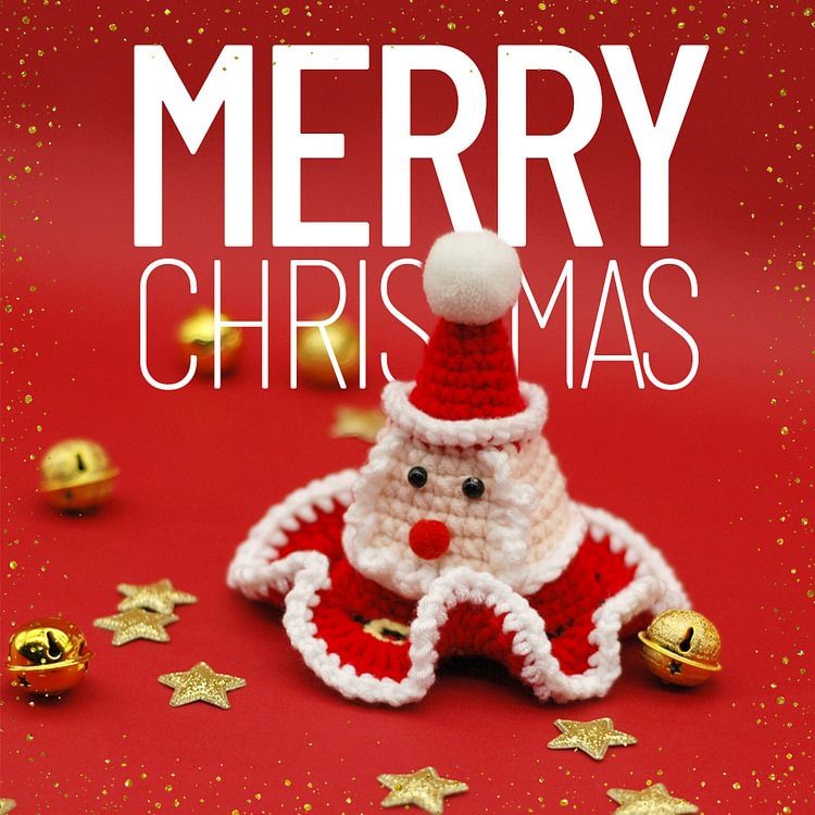 Christmas Handmade Woolen Knitted Santa Puppy Hat