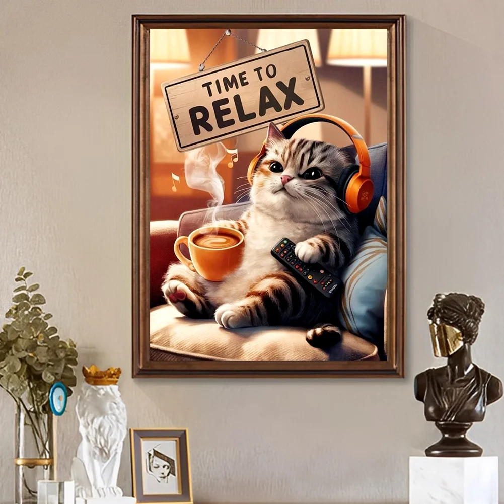 Diamond Painting - Full Round Drill - Cat(Canvas|30*40cm)