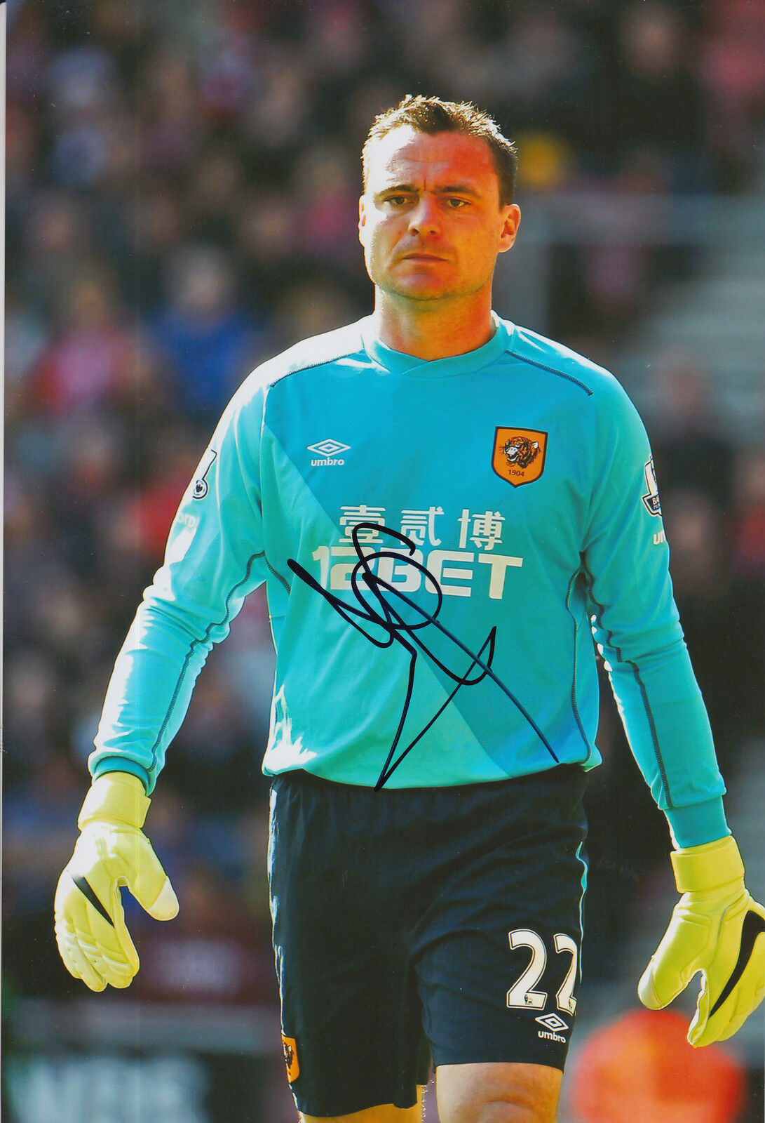 HULL CITY HAND SIGNED STEVE HARPER 12X8 Photo Poster painting 1.