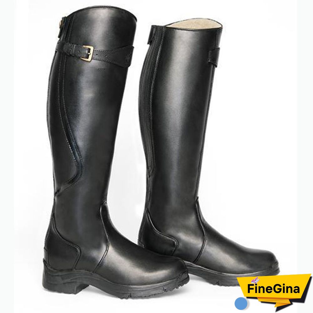 Women Leather Low Heel Daily Boots