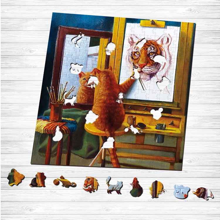 Ericpuzzle™ Ericpuzzle™The Painter's Cat Wooden Puzzle