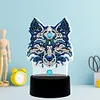 DIY Diamond Painting 7 Color Night Light Lamp Home Decoration Ornament Gift Kit(Wolf)