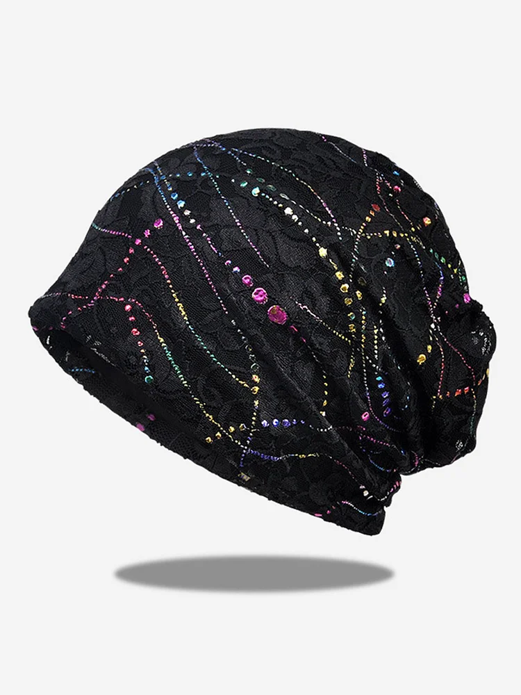 Casual Floral All Season Lace Beaded Daily Best Sell Turban Regular Hats For Women