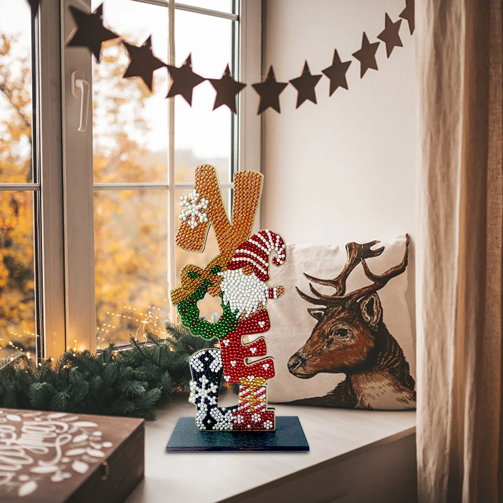 Christmas Wooden Spot Diamond Decoration (Single-sided Crystal Diamond)