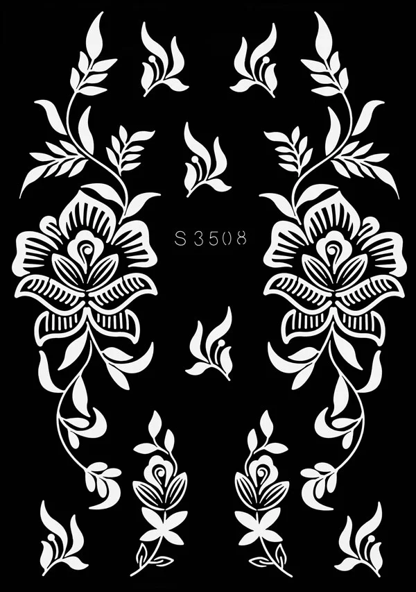 Sdrawing Drawing Henna Template for Hand Henna Tattoo Stencil Flower Tattoo Design for Women Wedding Festival Party Tatoo Tools
