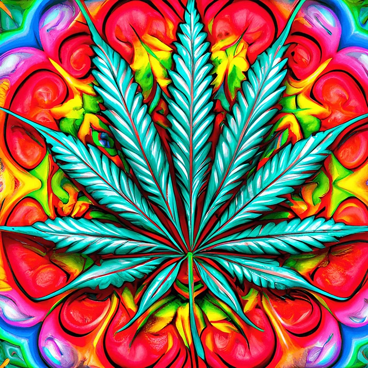 Marijuana Leaf 30*30CM(Canvas) Full Round Drill Diamond Painting gbfke